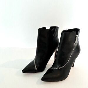 Aldo Black Ankle Boots with Silver Zipper